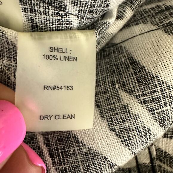 Calvin Klein Womens size XS Zebra Print 100% Linen Cropped Pants Black White NEW - Picture 13 of 14